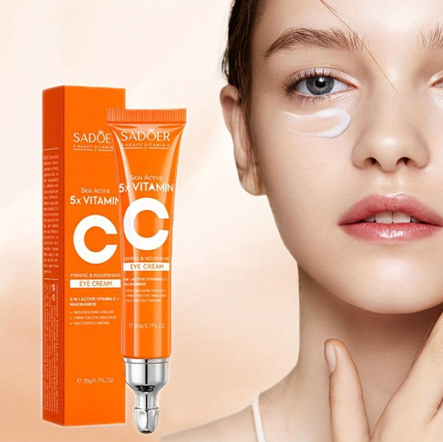 SADOER 5 in 1 Vitamin C Eye Cream Anti Dark Circles